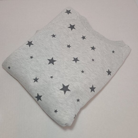 Pink Rose Gray Star Print Pullover Sweatshirt - Size M - Picture 3 of 13